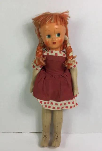 Vintage 1950 S Polish Jointed Cloth Sawdust 15 Doll Hand Painted Face 35 95 Picclick