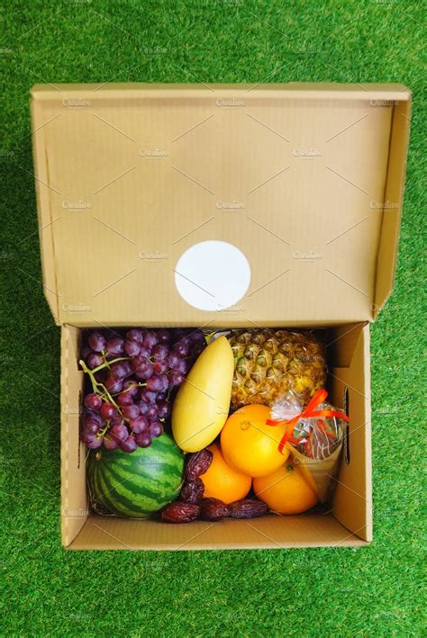 Fresh Fruit In A Cardboard Box High Quality Food Images Creative Market