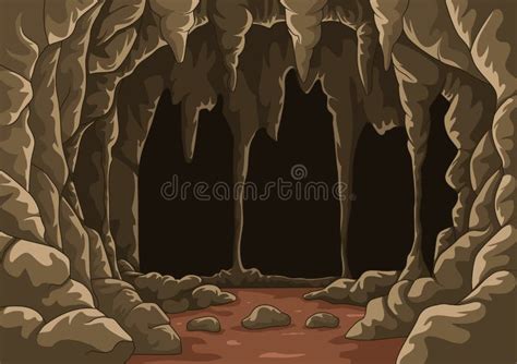 Cartoon The Cave With Stalactites Stock Vector Illustration Of Place