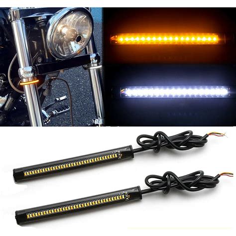 Xotic Tech 2pcs Switchback White Amber Sequential Led Drl Turn Signal