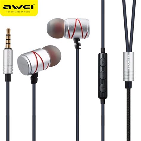 Awei Es 910ty 35mm Metal Earphone In Ear Wired Control Earphones With