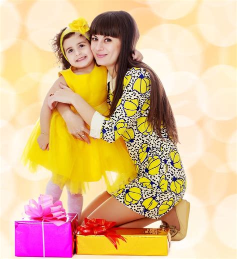 Mom And Daughter With Ts In The New Year Stock Image Image Of