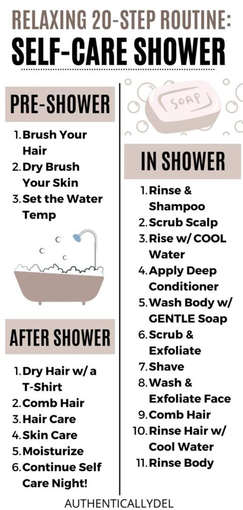 20 Step Self Care Shower Routine To Wash Away Stress Authentically Del