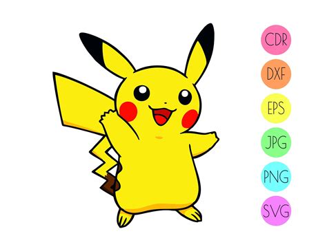 Pikachu svg cut file instant download pokemon vector design | Etsy