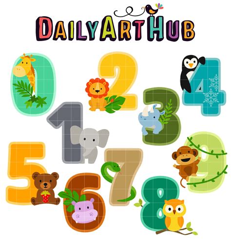 Animal Numbers Clip Art Set Daily Art Hub Free Clip Art Everyday
