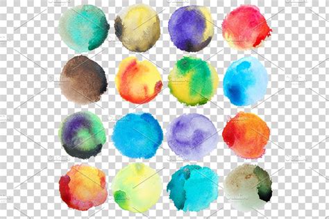 Colorful Watercolor Circles Clipart Custom Designed Graphics
