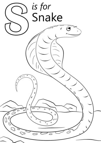 Customize your coloring page by changing the font and text. Letter S is for Snake coloring page | Free Printable ...