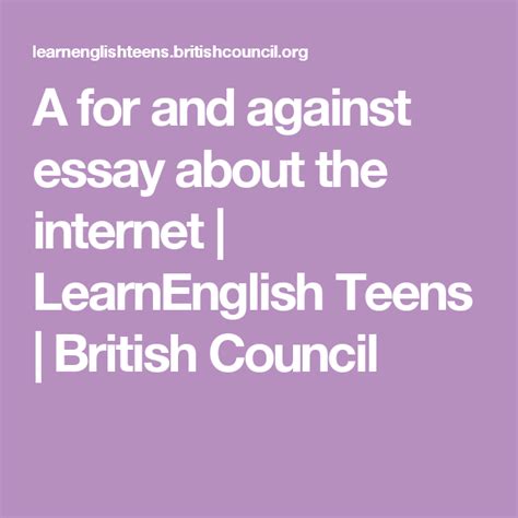A For And Against Essay About The Internet Essay Ielts Writing