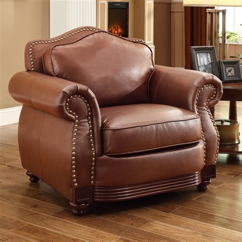 Homelegance Midwood Casual Rich Brown Faux Leather Club Chair At