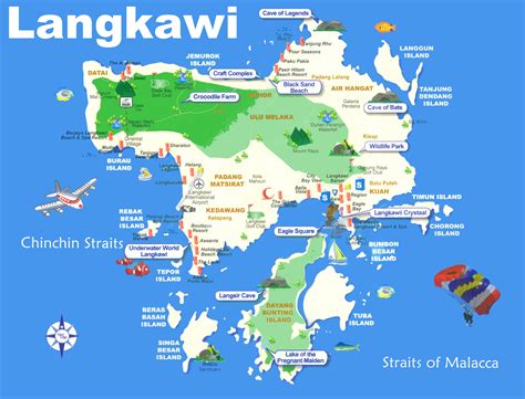 Best places to stay in penang. Langkawi tourist map