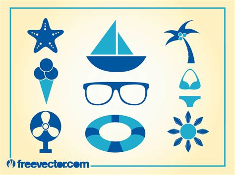 Summer Icons Vector Vector Art And Graphics