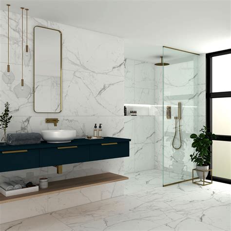 Carrera White Marble Effect Rectified Matt Porcelain Wall And Floor