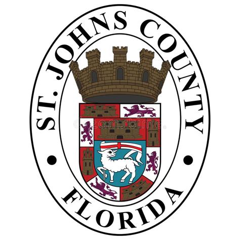 Coat Of Arms Of St Johns County In Florida Usa Stock Vector