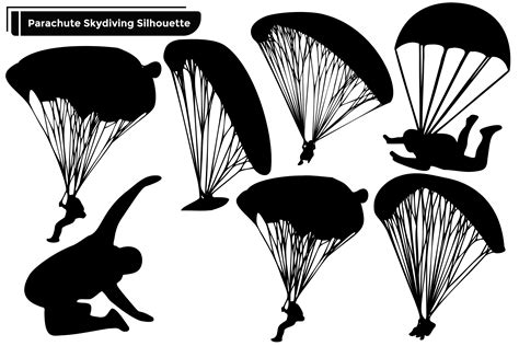 Parachute Skydiving Silhouettes Vector Grafik Von Vectbait · Creative