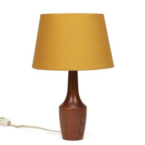 Small Model Vintage Danish Table Lamp With Teak Base