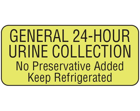 Upcr 6063 Information Labels For 24 Hour Urine Collection