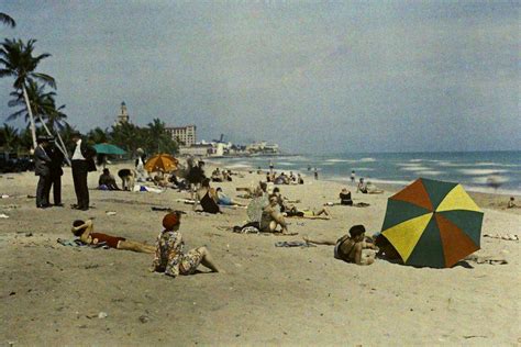 Another Beach Scene From Florida 1928 Miami Beach Florida Old Florida