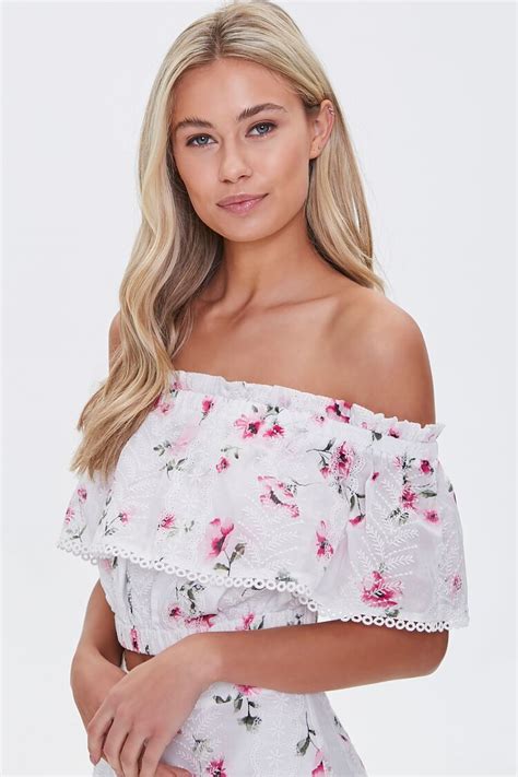 Floral Lace Flounce Top