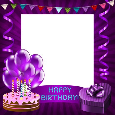 Happy Birthday Purple Transparent Png Frame Happy Birthday Frame