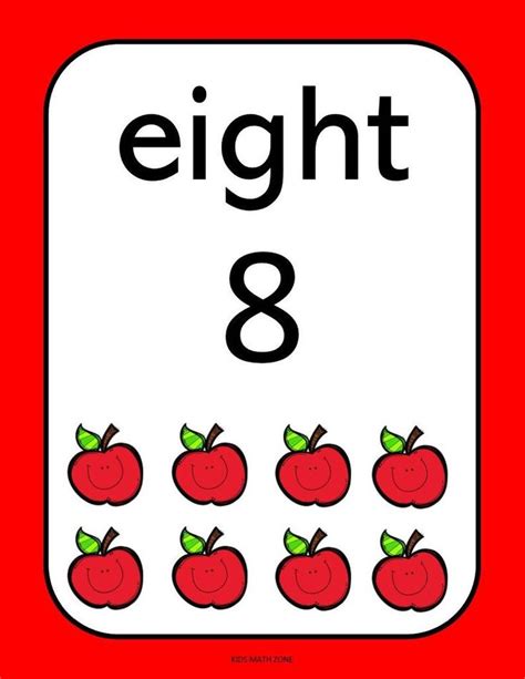 20 Printable Numbers Posters Happy Apple Numbers 1 20 Wall Charts