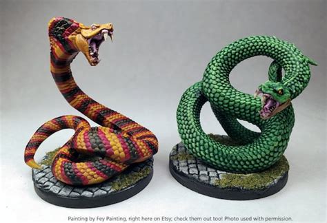 Giant Snakes 2 Sculpts Dnd 5e Pathfinder Medium Etsy Finland