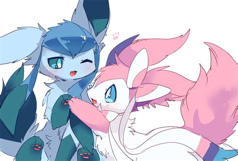 Glaceon And Sylveon Images By Whitelate Twitter Cute Pokemon Cute
