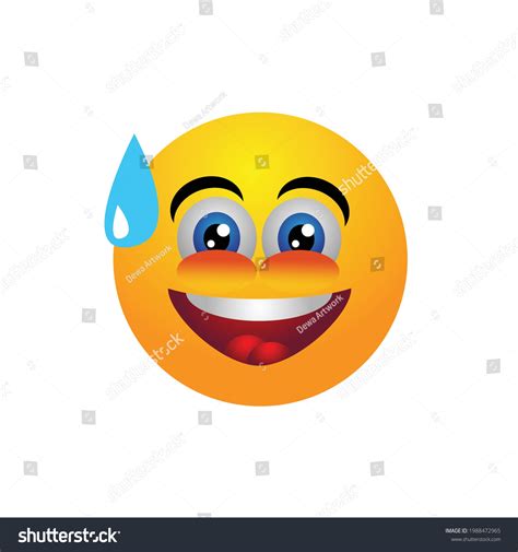 Emoticon Smiling Face Open Mouth Cold Stock Vector Royalty Free