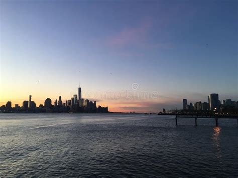 Dawn Above Manhattan New York Ny View Across Hudson River From
