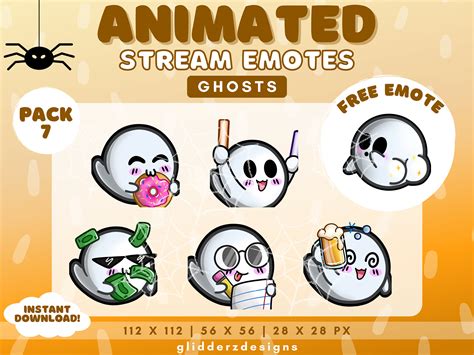 Ghost Twitch Emotes Animated Halloween Animated Emotes Etsy