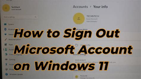 How To Sign Out Microsoft Account On Windows 11 Youtube