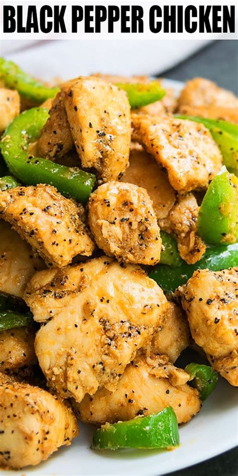 Black pepper, chicken, onion and bell pepper. CHINESE BLACK PEPPER CHICKEN RECIPE- Quick, easy, best ...