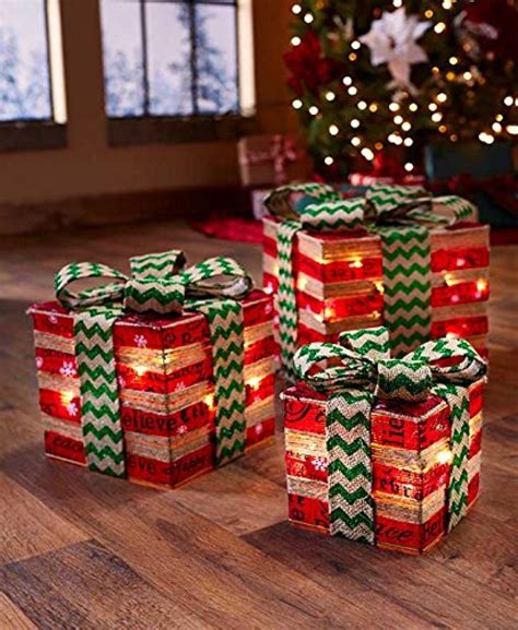 Lighted Gift Box Decor Christmas
