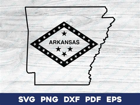 Arkansas Flag State Shape Outline Design Svg Png Dxf Eps Pdf Vector