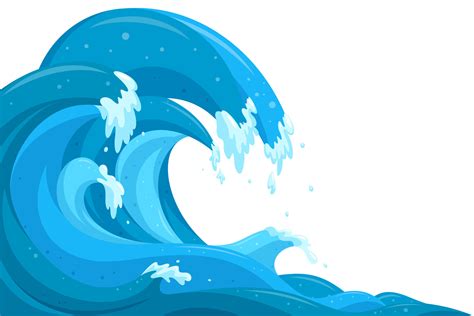 Tsunami Olas Antecedentes Inundar Oceano Olas En Dibujos Animados