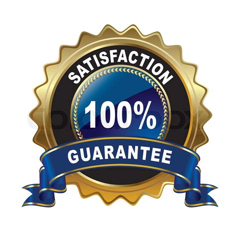 100 Percent Satisfaction Guarantee Golden Sign Stock Vector Colourbox