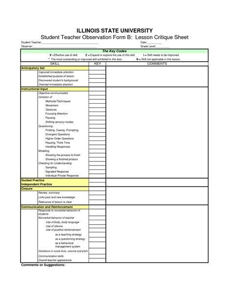 Elementary science observation lesson plan template. Printable+Student+Observation+Form | Teacher observation ...