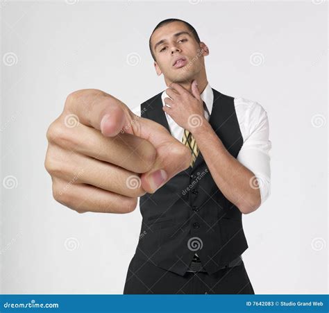 Businessman Pointing To The Camera Stock Image Image Of Gesture