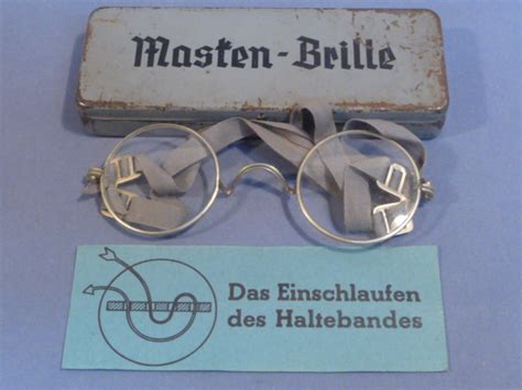bunker militaria original wwii german masken brille gas mask glasses