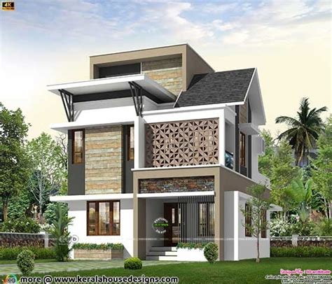 Modern Contemporary Style 3 Storied House Kerala Home Design And