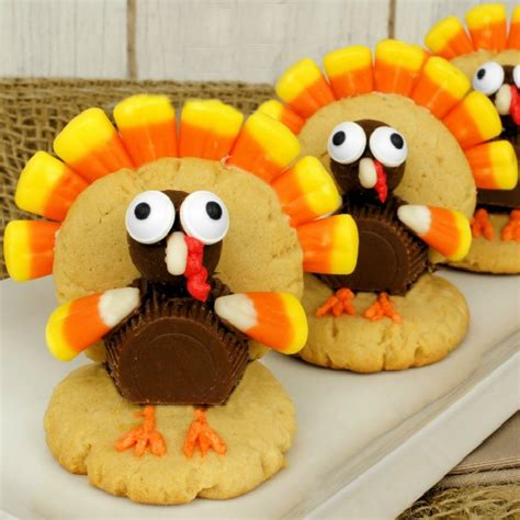 Cookie Turkeys For Thanksgiving Cute Candy Corn Turkey Cookies