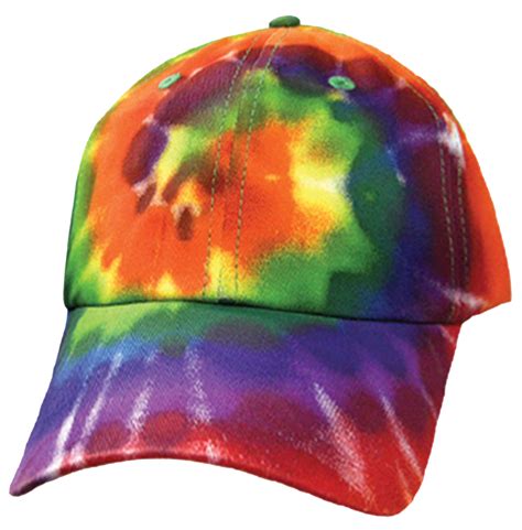 Tie Dye Cap 1960s Tye Die Hippie Hat Fun Woodstock Rainbow Hippy 60s C