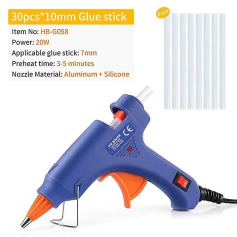 20w Heating Hot Melt Glue Gun 30pcs Melt Glue Sticks For Kids School