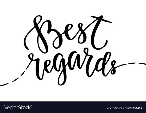 Best Regards Greeting Card With Hand Lettering Vector Image