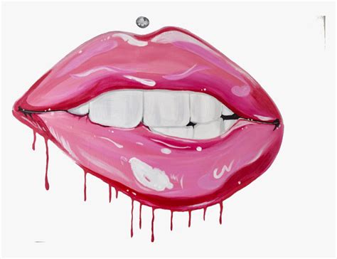 Tongue Png Download Lips With Bubble Gum Drawing Transparent Png