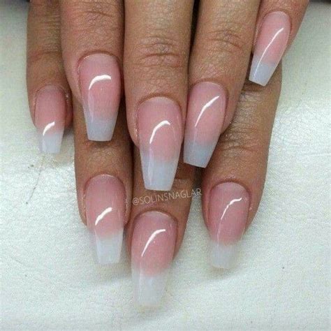 American Manicure With Pink And Clear Gel Over Basic Tips Nails