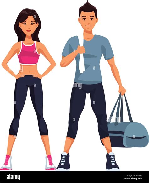Fit Couple Doing Exercise Stock Vector Image And Art Alamy