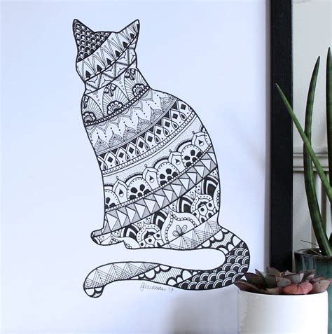 Hand Drawn Mandala Cats By Drawink Designs Notonthehighstreet Com