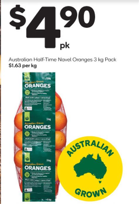 Australian Half Time Navel Oranges 3 Kg Offer At Woolworths