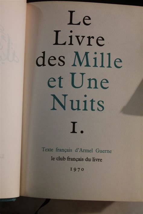 Livre Des Mille Et Une Nuit Darmel Guerne édition Le Club Francais Du