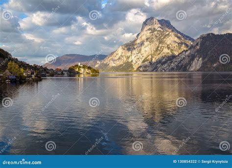 Scenic View Of Lake Traunsee Salzkammergut Upper Austria Stock Photo